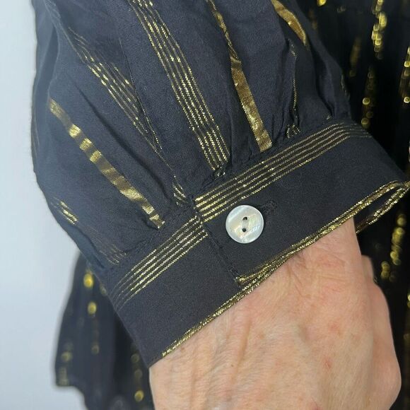 Area Star Women's Black Gold Striped Long Sleeve Mini Dress Size Small NWT - Picture 3 of 10